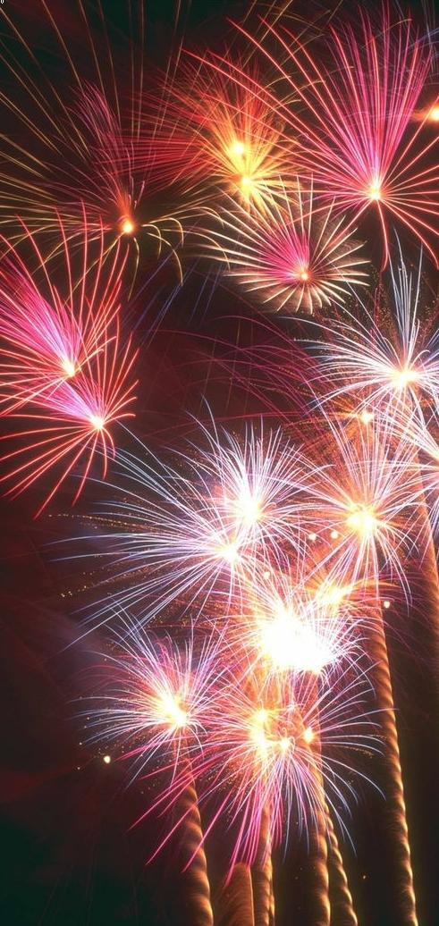 璀璨烟花全面屏壁纸,新年好