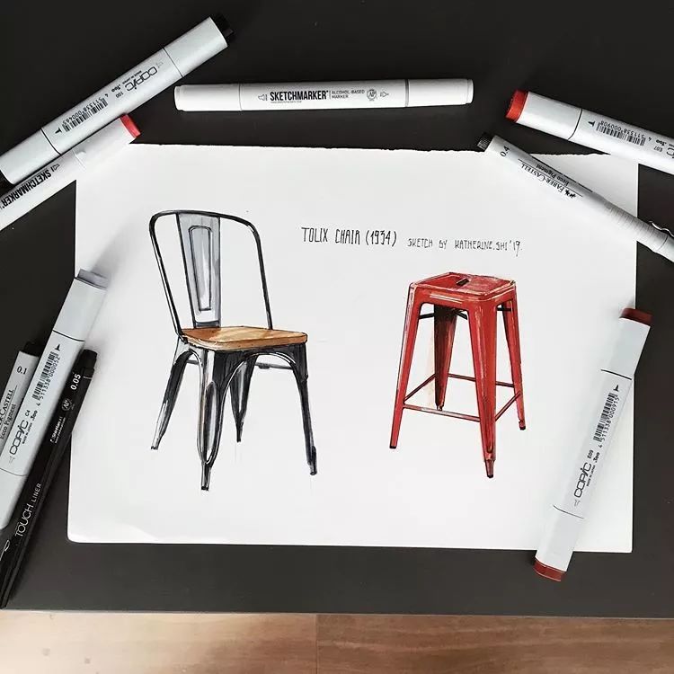 手绘马克笔材质表现!_装饰