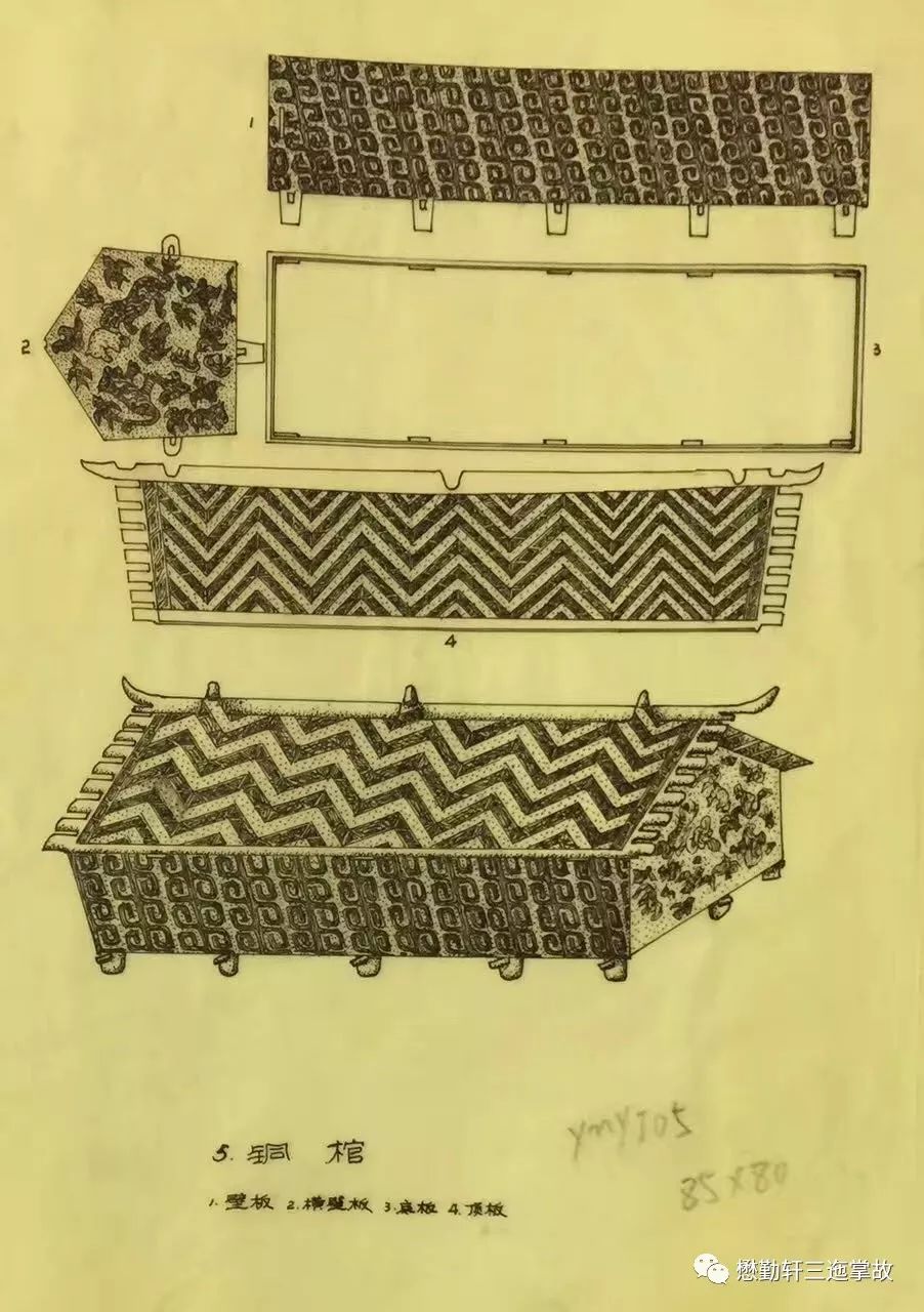 附大波那铜棺资料战国云雷鸟兽纹铜棺铜棺时期:战国出土地:祥云县