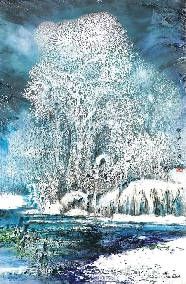 他的独创的技法,开国画雾凇之先河,意境之美令人惊艳