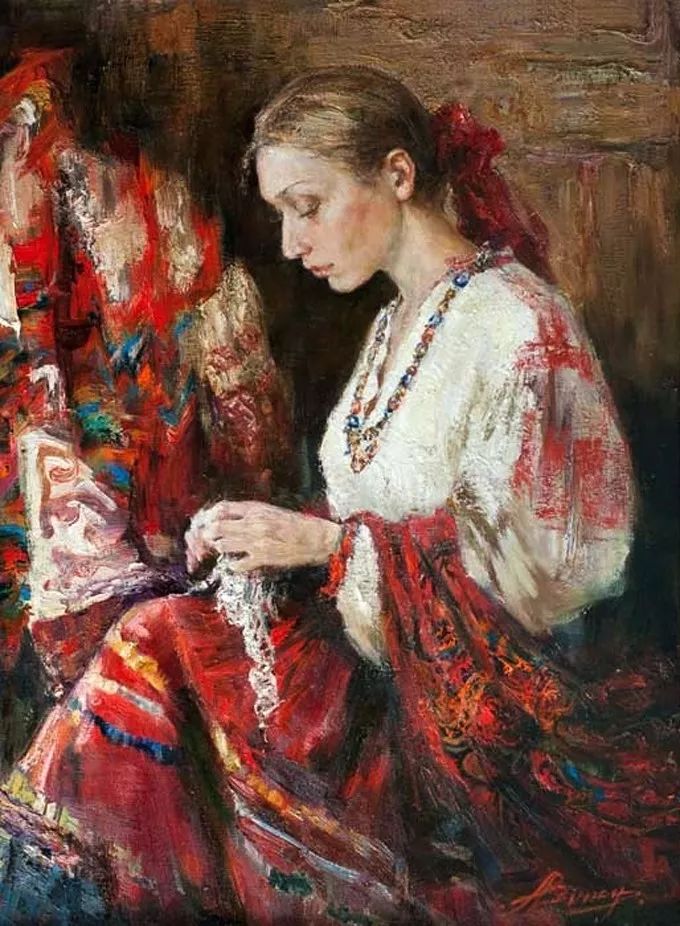 俄罗斯女画家的舞蹈人物画热烈而奔放