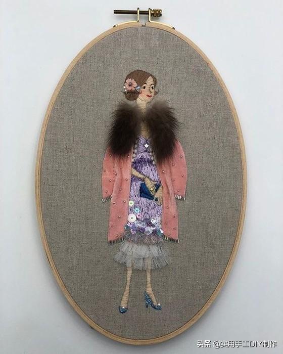 刺绣作品精美的时尚风格人物刺绣图作品欣赏