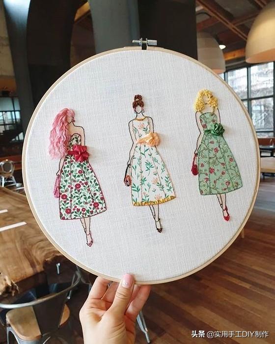 刺绣作品精美的时尚风格人物刺绣图作品欣赏