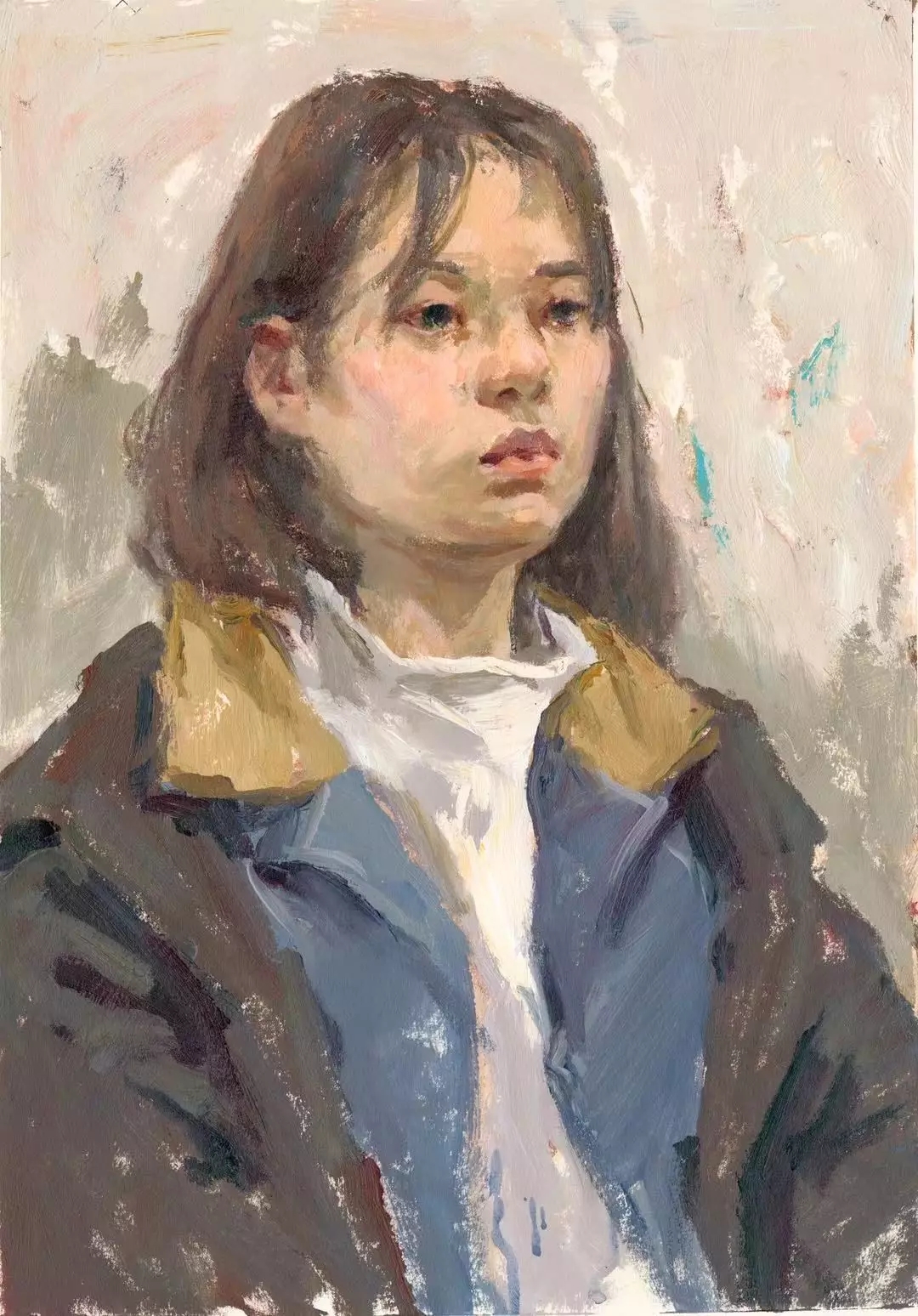 色块构成:色彩头像的画面大致由背景,肤色,衣服,头发