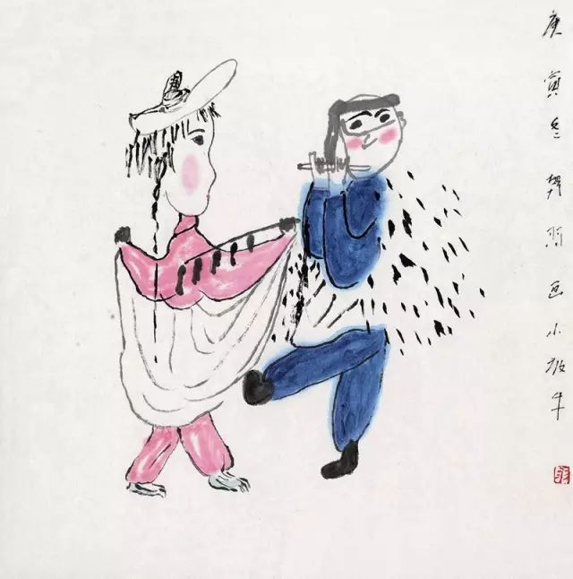 "画坛布衣"韩羽的戏曲人物,雅俗共赏!_中国