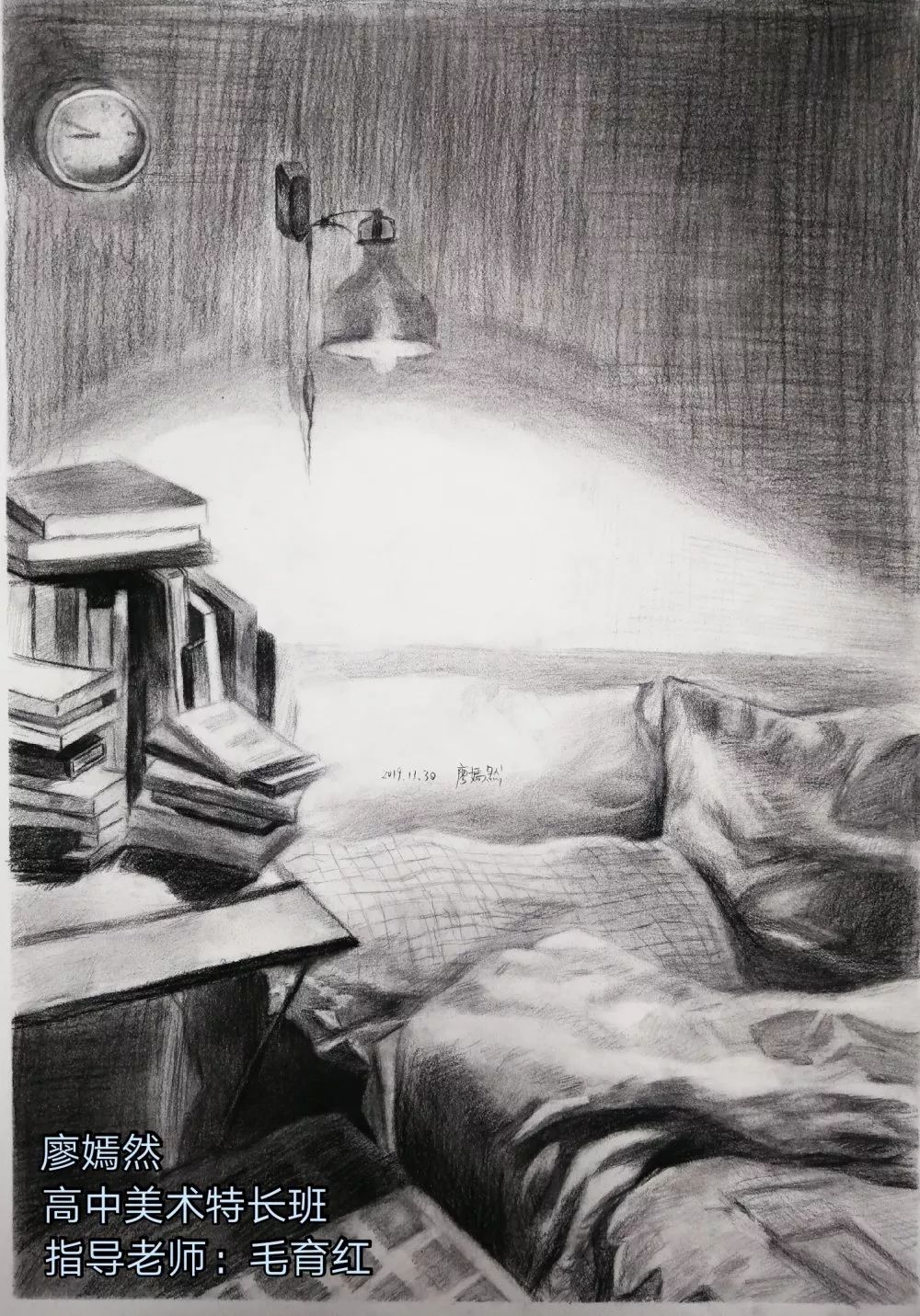 微画展黑与白的交错感受素描的魅力高中美术特长班特辑