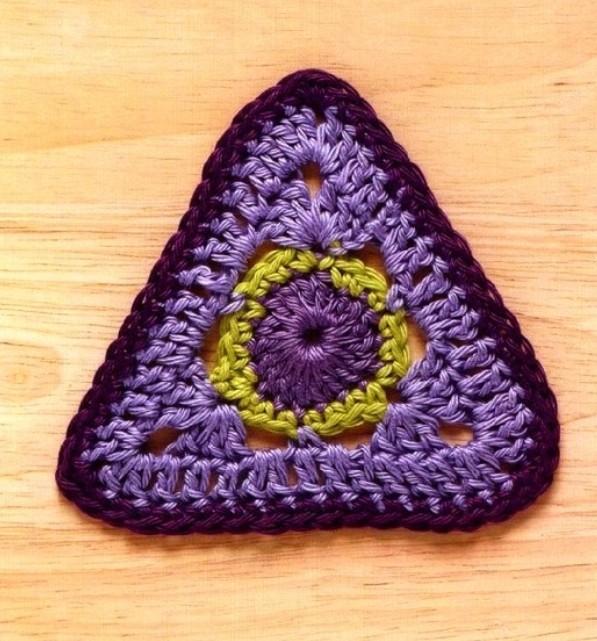 多款钩针三角花样图解,碎毛线好去处_正方形