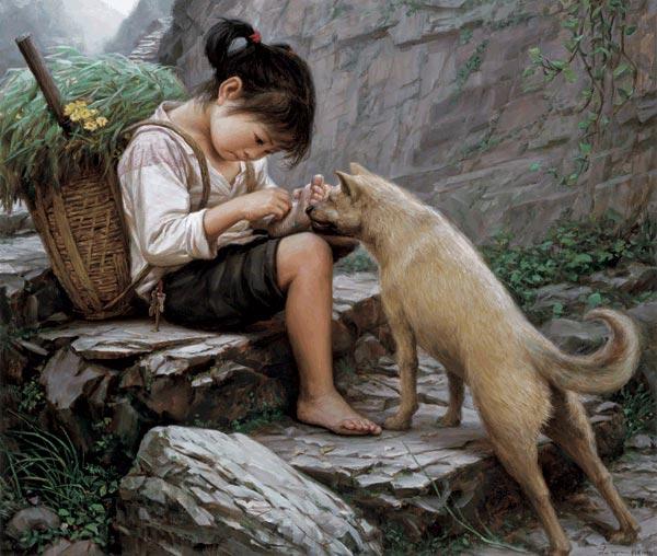 欣赏一组表现七,八十年代农村生活的油画作品(熟悉的旧日时光)