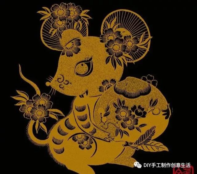 恒洲软装套色剪纸百鼠图祝大家鼠年发财十二生肖剪纸鼠妙不可言