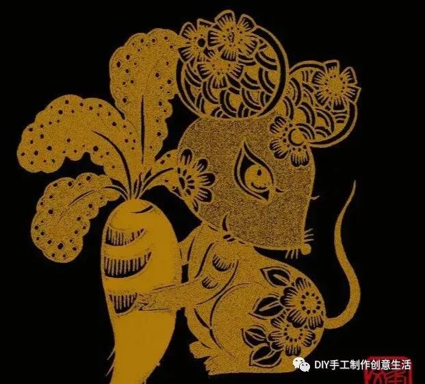 恒洲软装套色剪纸百鼠图祝大家鼠年发财十二生肖剪纸鼠妙不可言