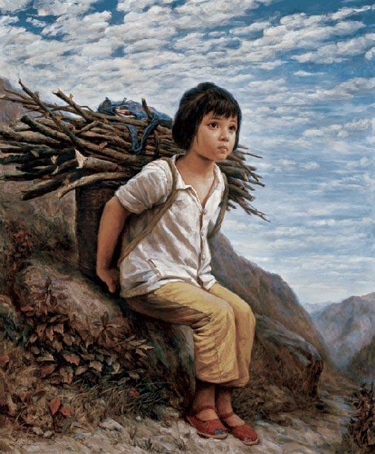 欣赏一组表现七八十年代农村生活的油画作品熟悉的旧日时光