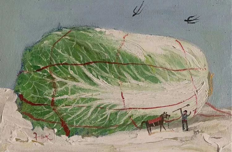 马子愁油画 30x20cm王元国画作品68x57cm韩贵瑜国画小品韩贵瑜国画