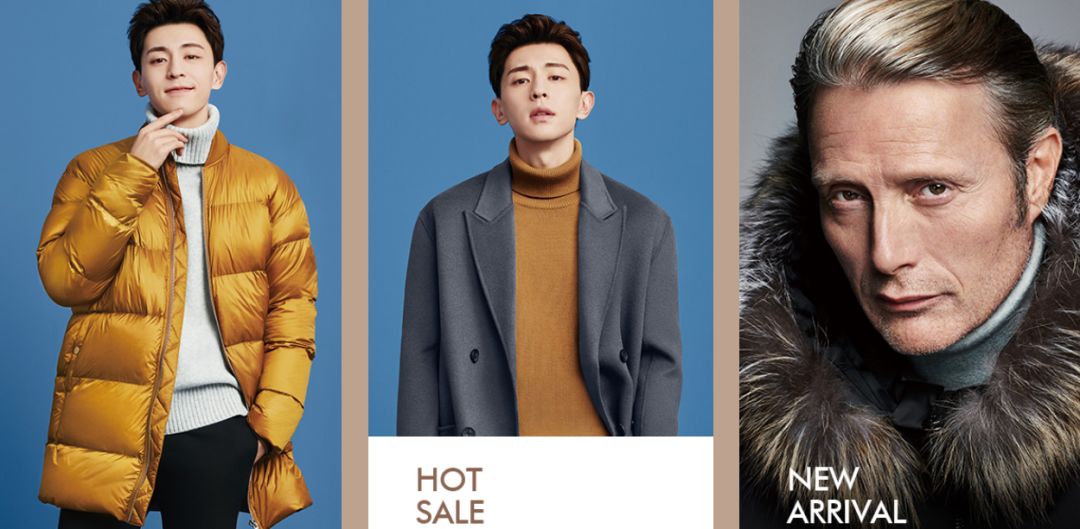 5f男装低至5折后满1000减100参加品牌:鄂尔多斯宾度 沃克林 恒源祥