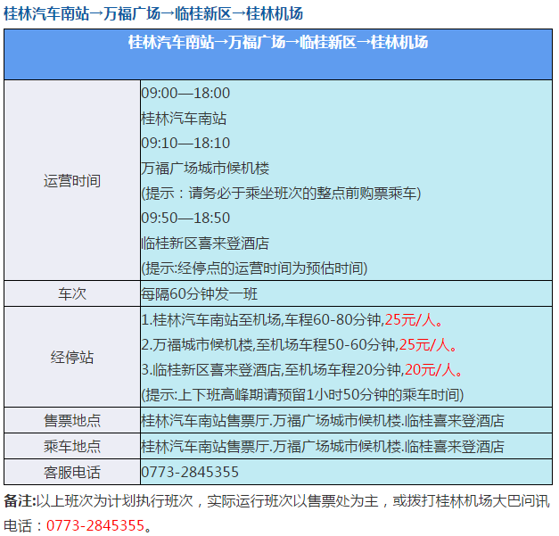 典藏版南宁桂林柳州机场最新大巴运行线路及时刻表收藏啦收藏啦