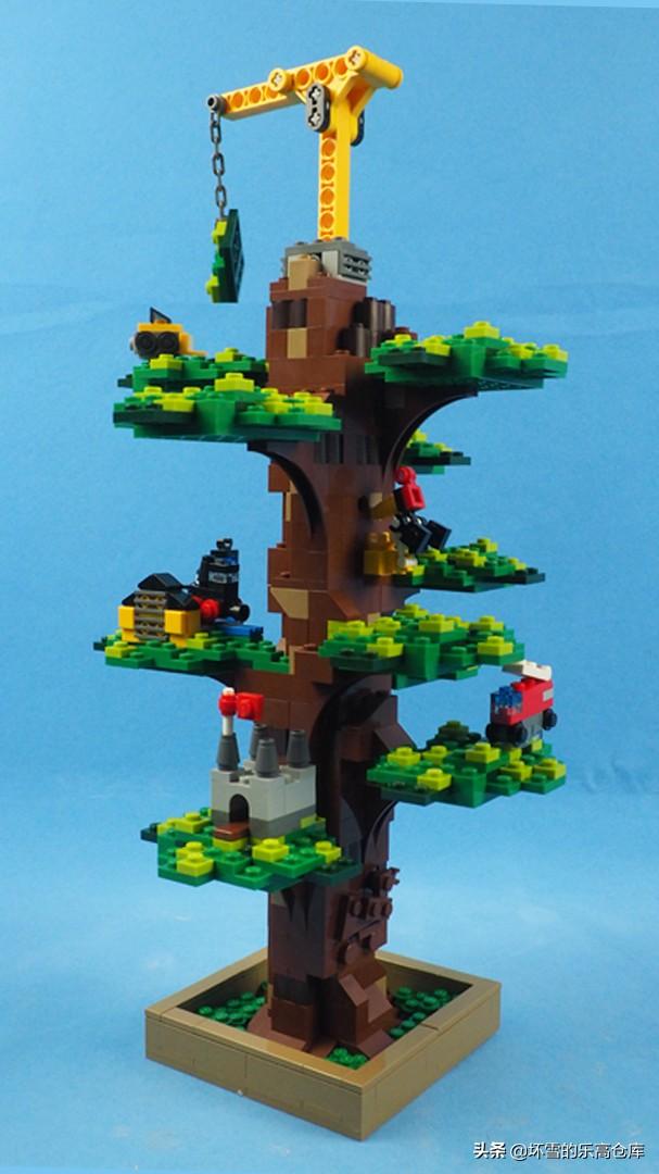 用乐高搭建一棵枝繁叶茂的大树:简析乐高4000026创造之树_积木