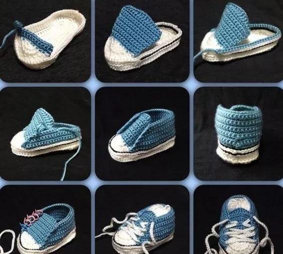 儿童地板鞋织法图片
