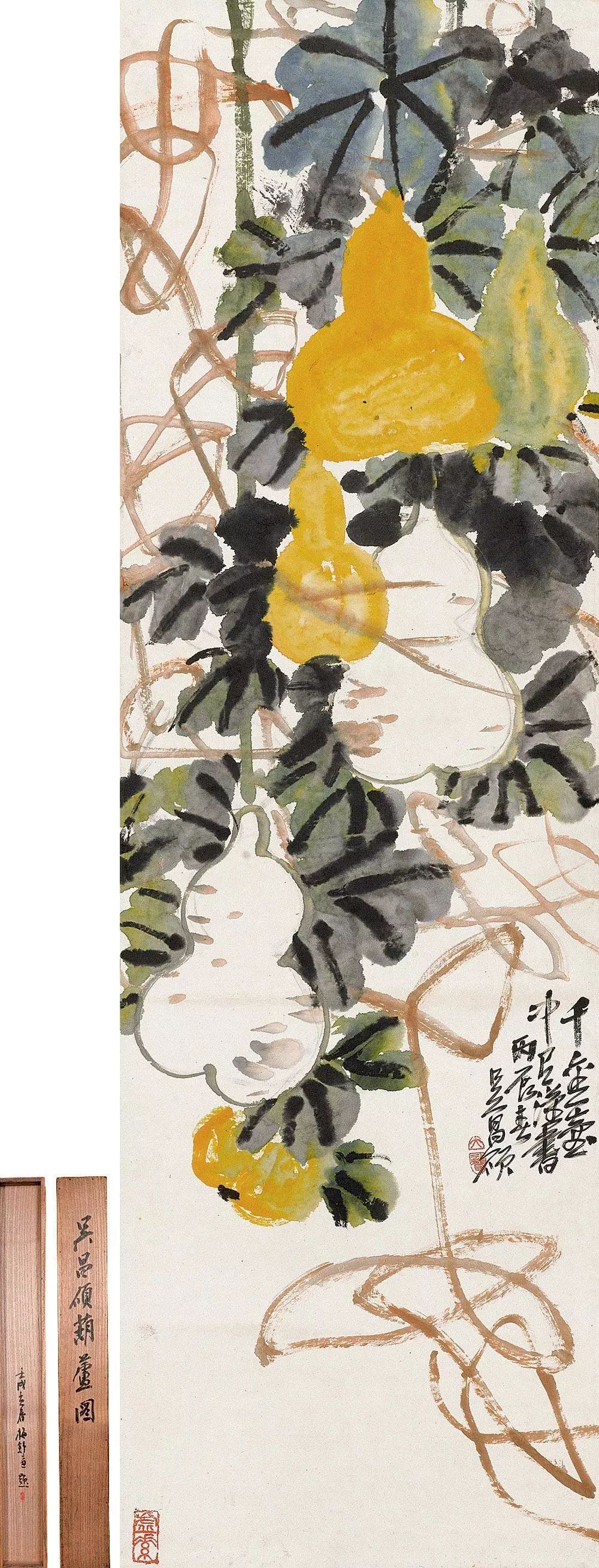 过年赏名家画葫芦,祝您福禄双收!_吴昌硕