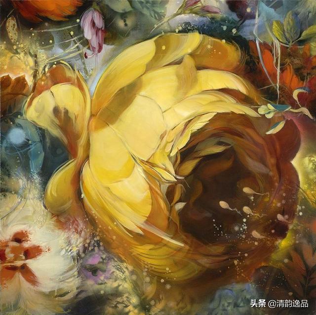 意大利象征主义画家梅洛·布兰迪诺的油画花卉