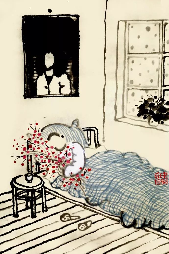 老树画画春节快乐