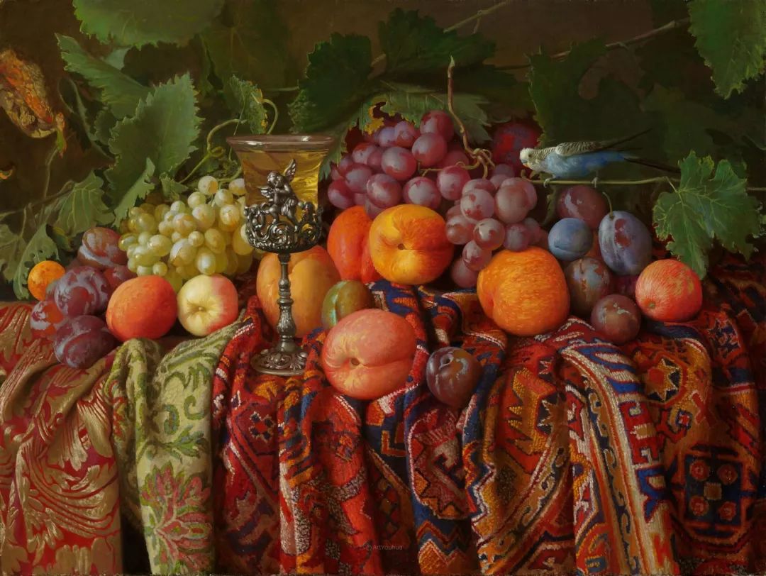 非常丰盛静物水果俄罗斯画家亚历山大赛义多夫作品一