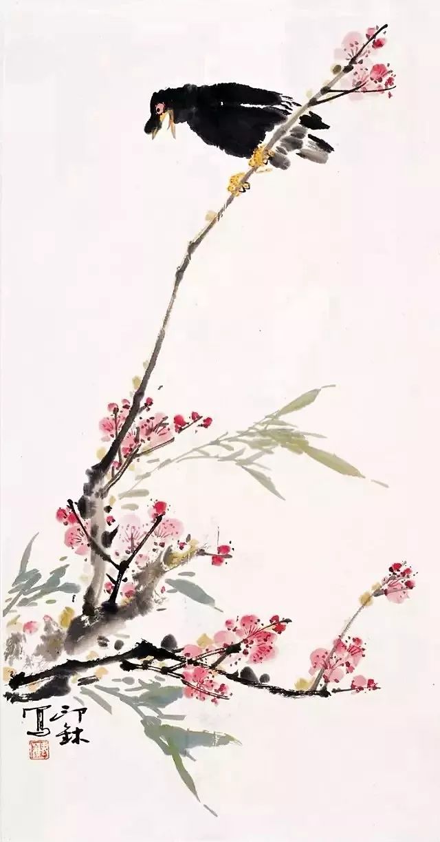 红梅迎春,这幅梅花他画了100天!_萧朗