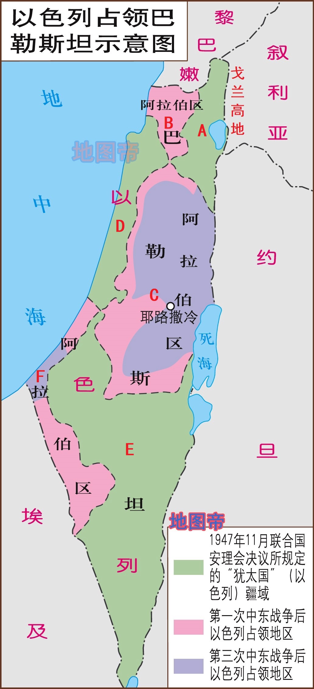 以色列实际控制地图图片