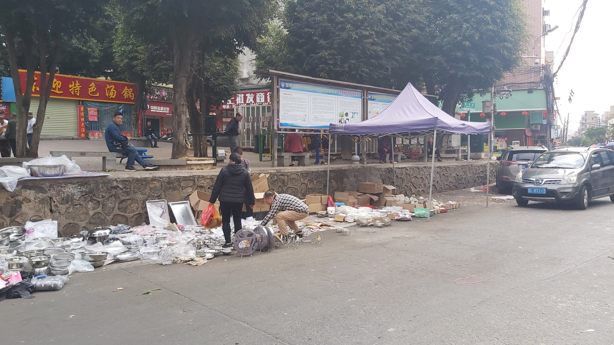 惠州惠阳秋长街道的市场街很热闹的街道逛街非常不错