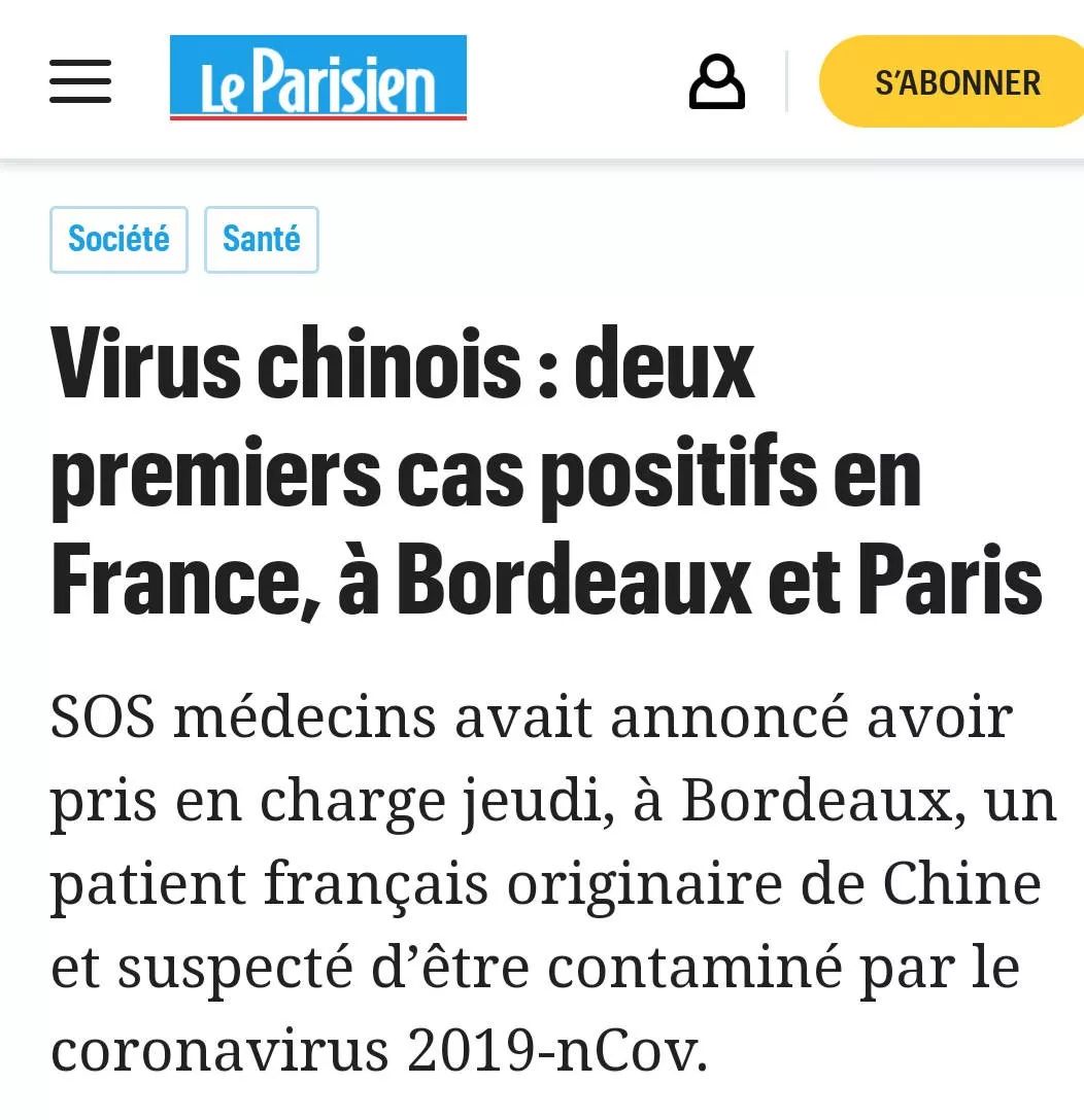 法国确诊2例新型肺炎病例1例在波尔多