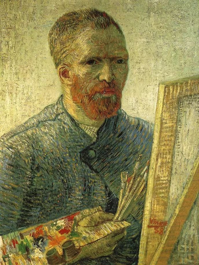 自畫像self-portrait as an artist1887-88年收藏於梵高博物館文森特