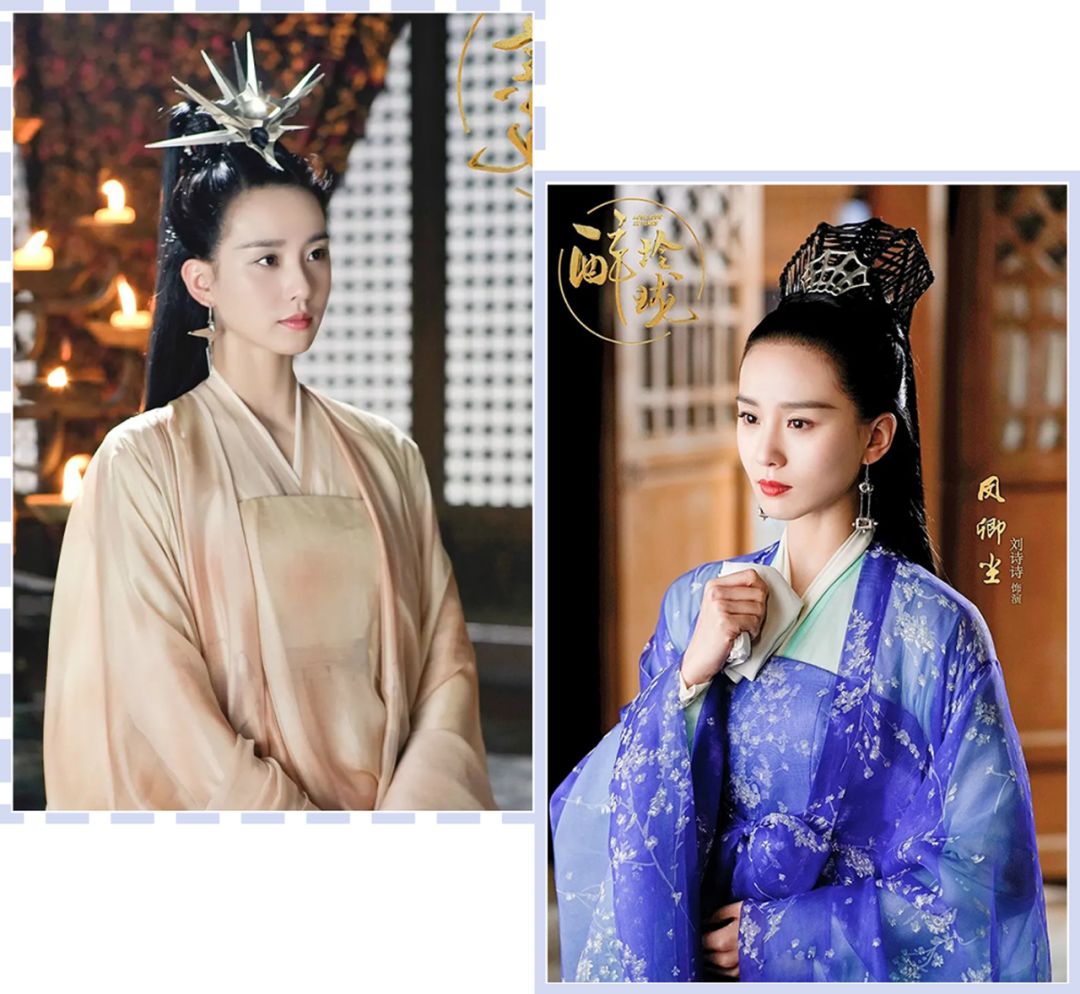 《醉玲珑》里也是什么发型都尝试过,蜘蛛网和天马流星锤都是小意思