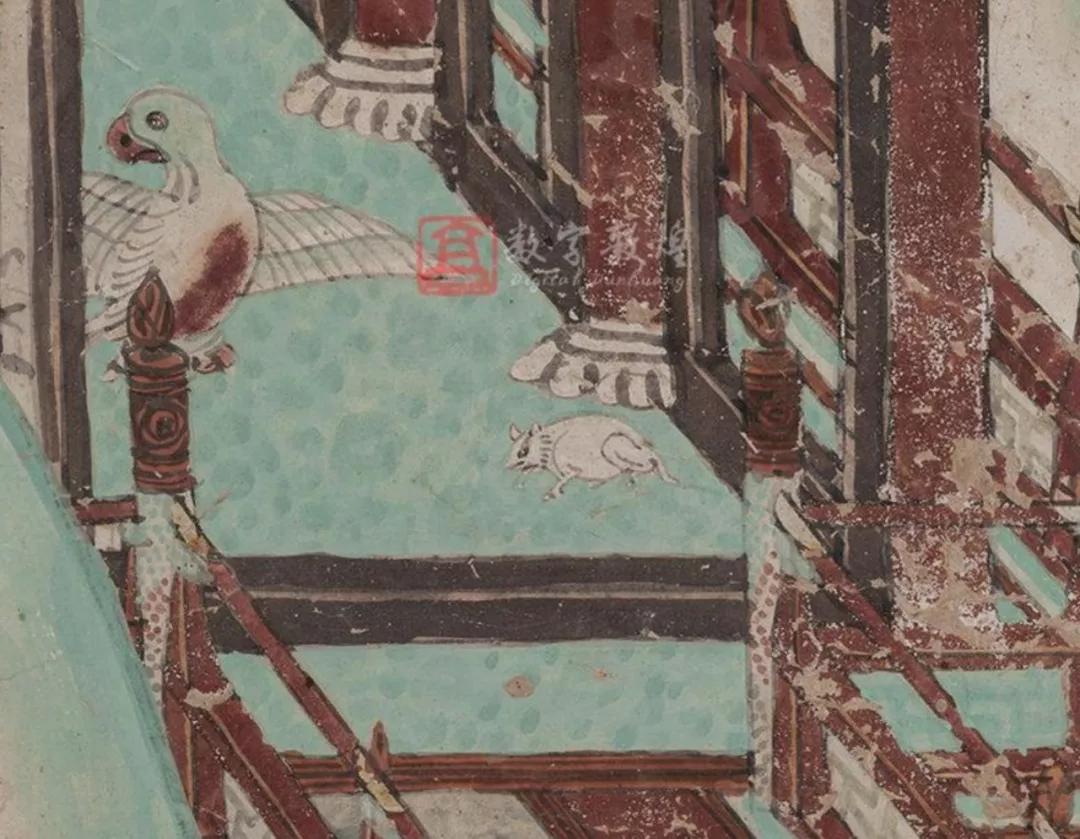 其实在《观无量寿经》中,并没有提到老鼠,壁画中这只老鼠一定是画师