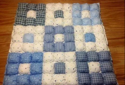 全机缝的方式做泡芙坐垫泡芙拼布垫的另一种做法你喜欢吗
