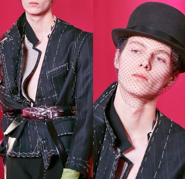 眼神冷峻又骚又野丧尸步男模再次登场maisonmargiela高定秀巴黎最辣的