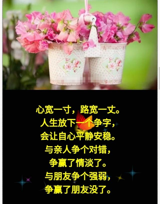 心宽一寸,路宽一丈,人生放下一个争字,会让自心平静安稳!对吗