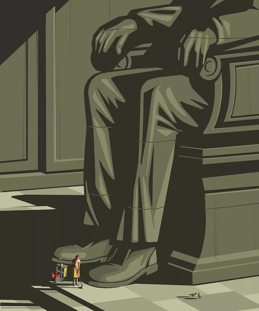 原创一组真实而残酷的人性插图张张都在暗讽生活67你读懂了几幅