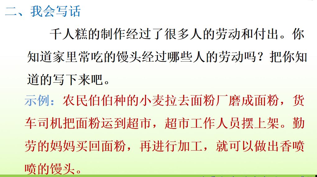 部編版二年級下冊第6課千人糕圖文講解知識點梳理