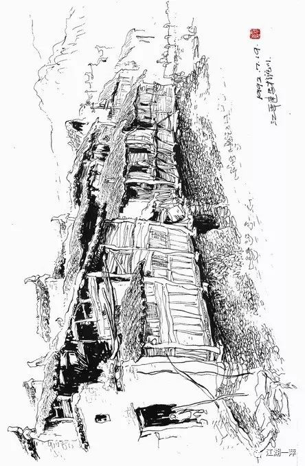 █一萍画忆婺源沱川东坑村