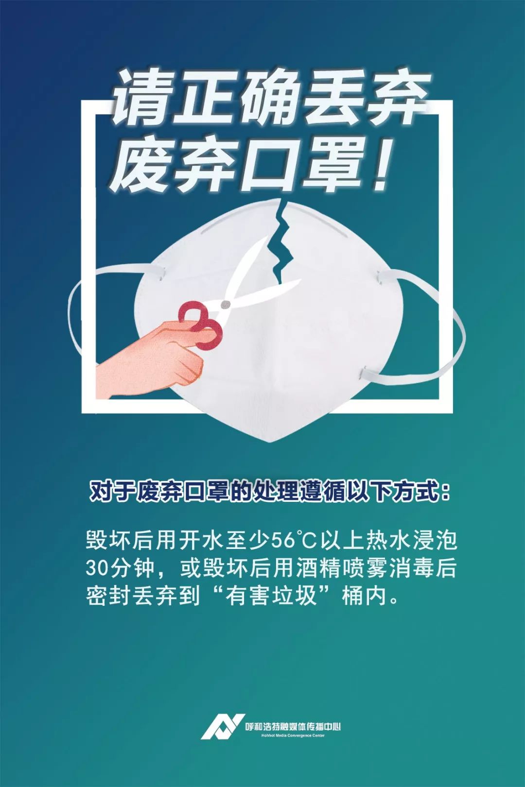 紧急提醒呼和浩特市民请务必正确丢弃废弃口罩