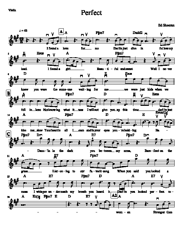 keziaamelia深情演奏perfect附小提琴谱