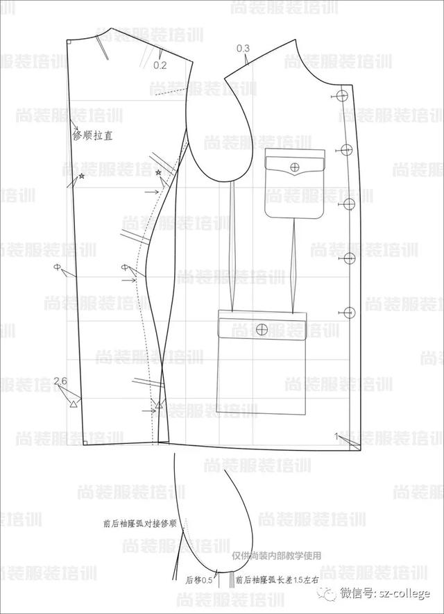 中山服裁剪制图纸样图片