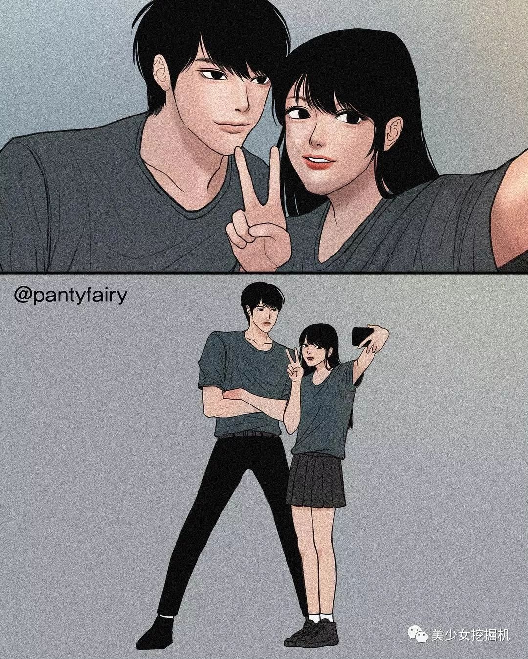 高颜值韩国插画师公开撒狗粮也太甜了吧