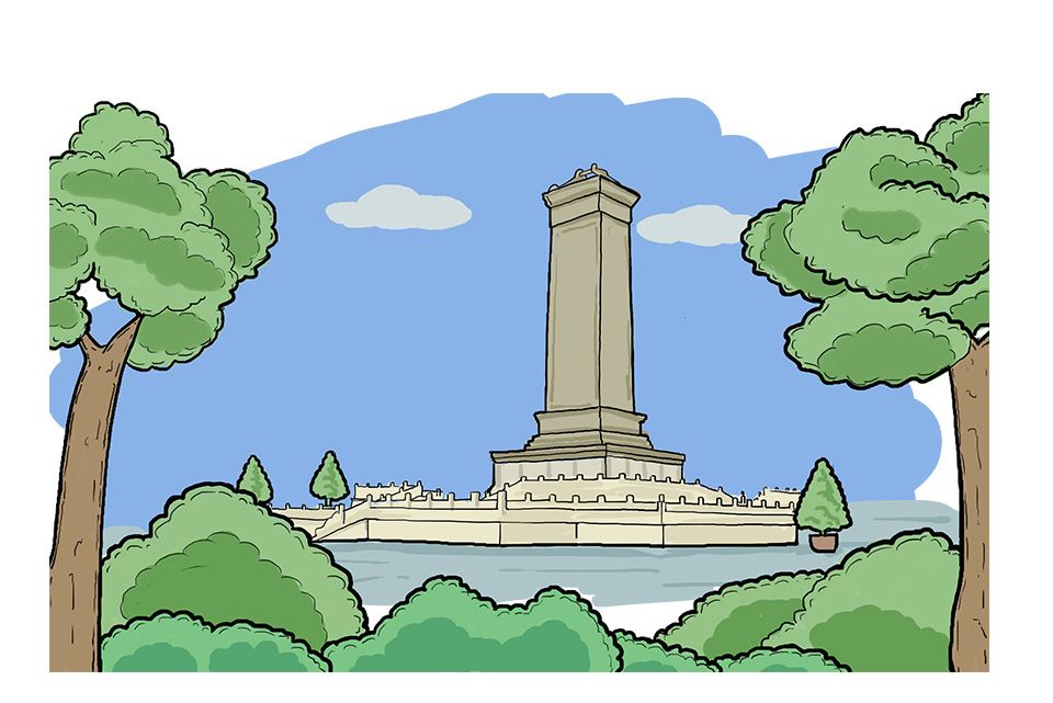 人民纪念碑卡通图片