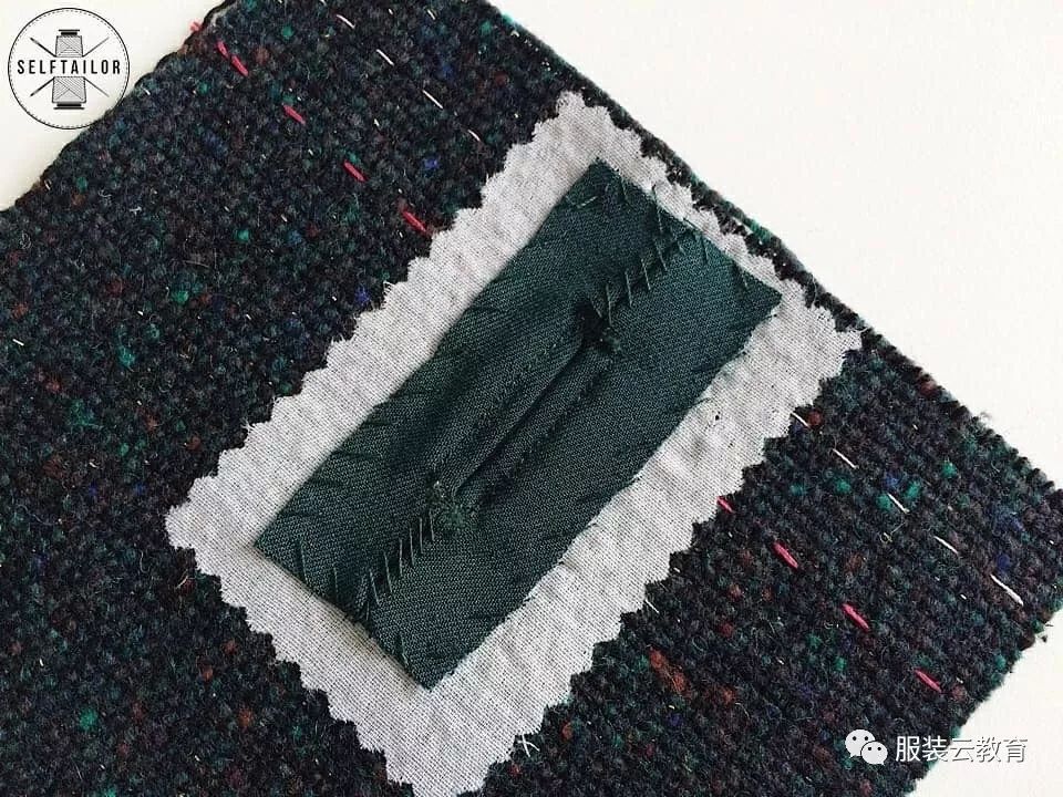 图解双嵌线扣眼的制作工艺