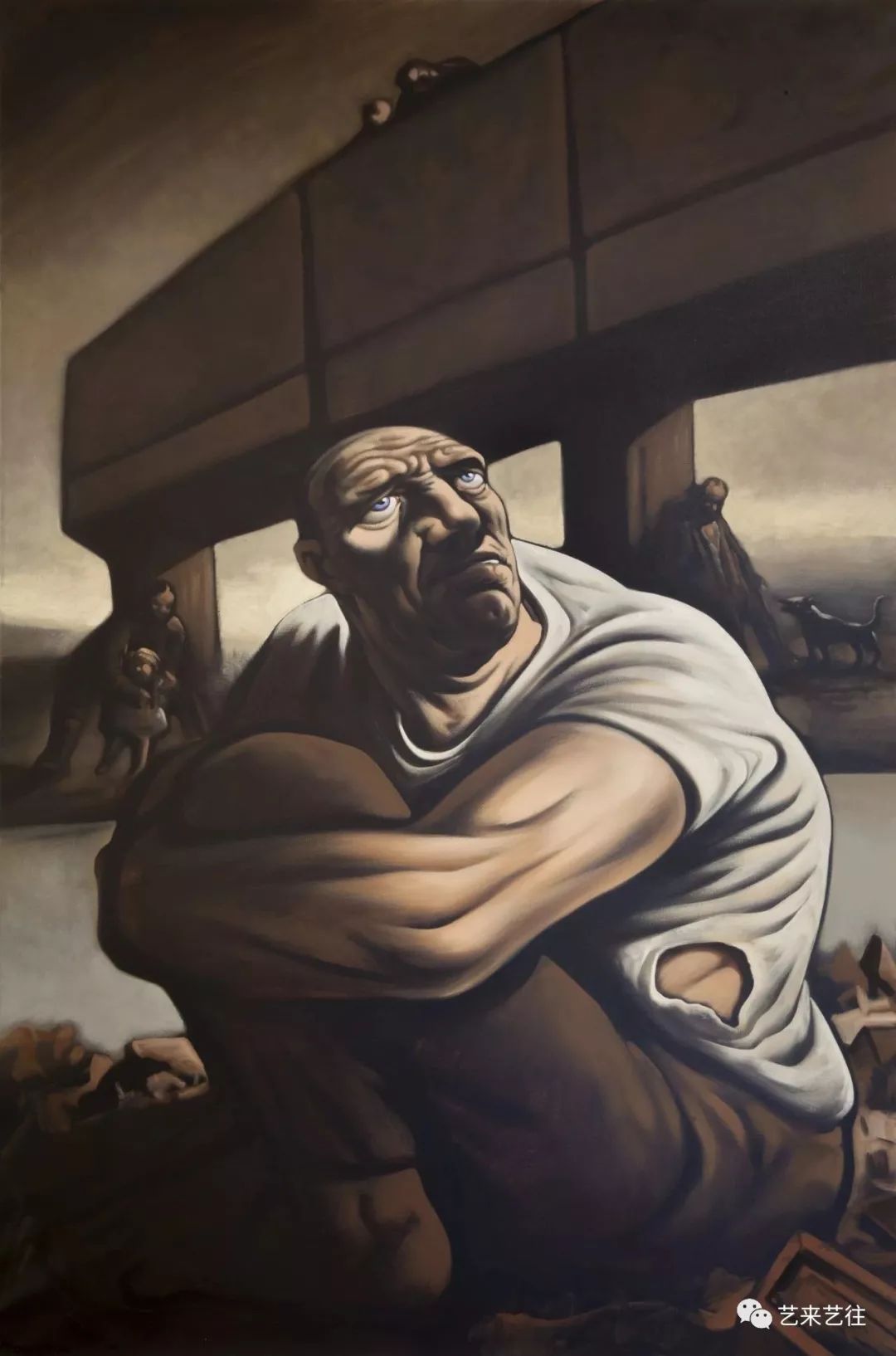 彼得·豪森从小在格拉斯哥长大,绘画作品里的许多灵感