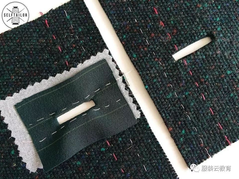图解双嵌线扣眼的制作工艺_服装