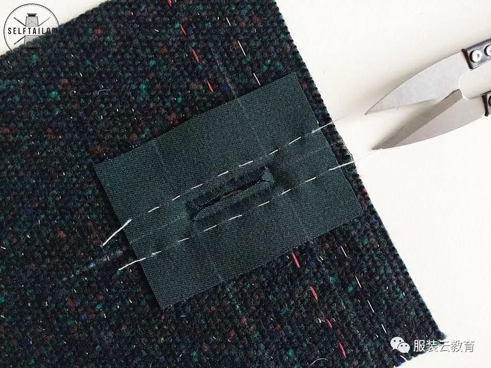 图解双嵌线扣眼的制作工艺_服装