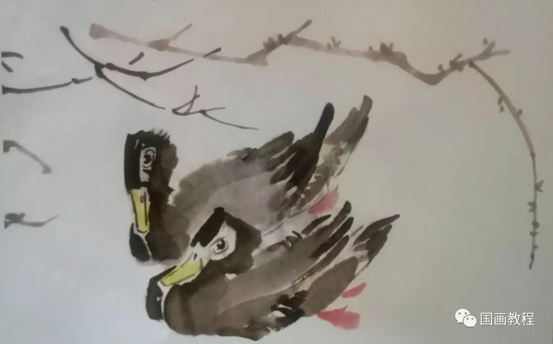 国画教程写意动物鹅鸭公鸡的画法