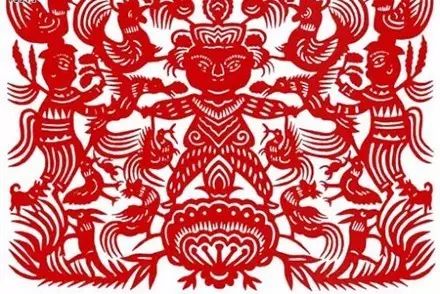 赠花胜 —汉族民间此日要吃春饼卷"盒子菜"(熟肉食品),并在庭院摊