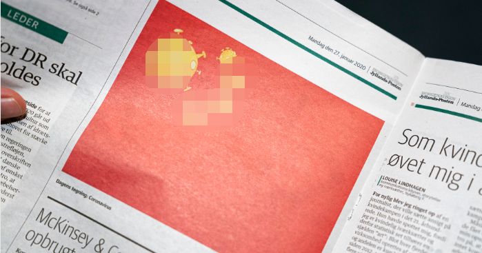 比如丹麦的《日德兰邮报》,27日就拿疫情刊登了"辱华"漫画.