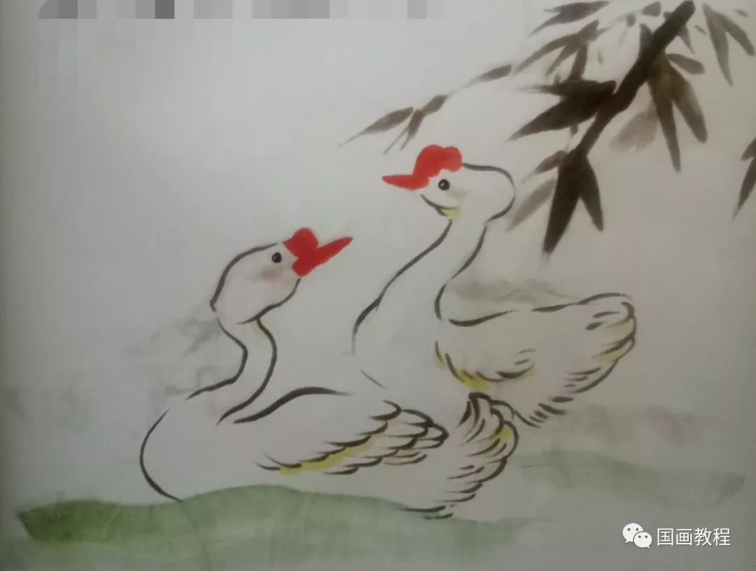 国画教程写意动物鹅鸭公鸡的画法